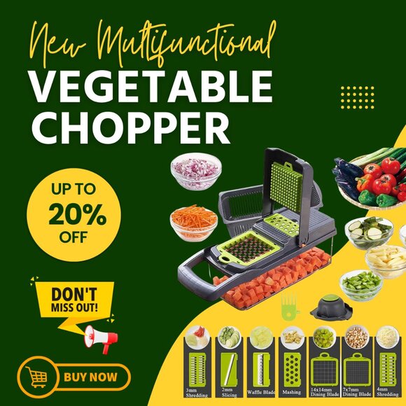 Multifunctional Vegetable Chopper, Mandoline Slicer Cutter Chopper 12 in 1 - Picture 2 of 10